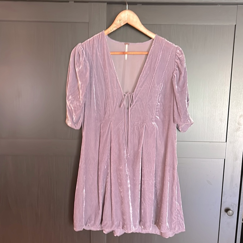 Free People crushed velvet Lavender tunic